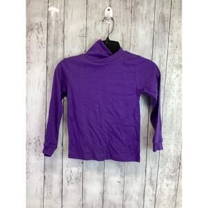 PALETTES GIRLS COTTON SPANDEX TURTLENECK TOPS PURPLE LONG SLEEVE SIZE LARGE
